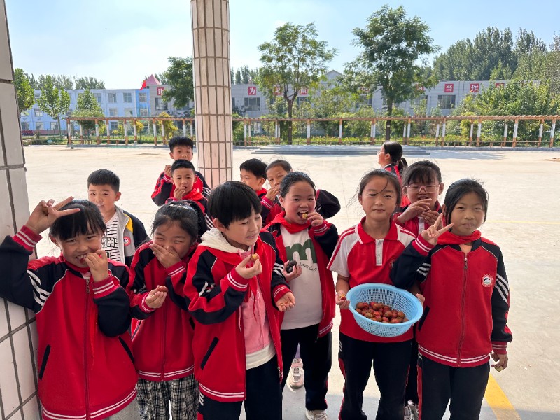 图3：10月16日，聊城高新区顾官屯镇中心小学开展劳动实践课，同学们正在开心的品尝自己的劳动成果.jpg